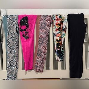 Women's‎ Stretch Active Leggings Size small Mid Rise  Ladies Mesh Sides lot 5